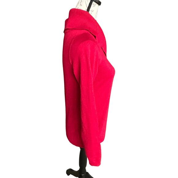 Chico's Red Cowl Neck Long Sleeve Lightweight Sweater 0 Small Minor Flaw - Picture 2 of 8